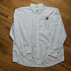 Arkansas Travelers Mens‎ Button Down Shirt Gingham Gray White Baseball XXL New